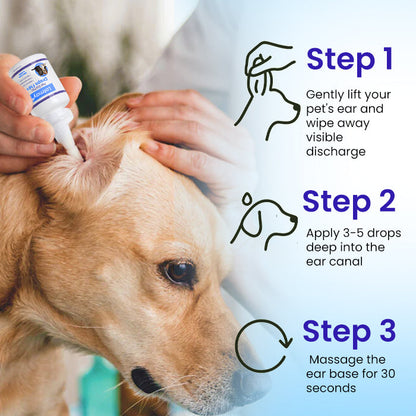 🩺 Vet-Grade Treatment for Mites, Yeast & Bacteria | Stops Itching in 3 Days  | Lotmay® Pet EarPro Drops FM+