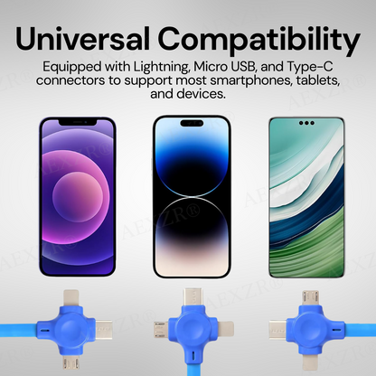 🔋 AEXZR® 𝟛 𝚒𝚗 𝟙 Charging Cable Roll - 🏷️Up to 50% Off, Charge Smarter!