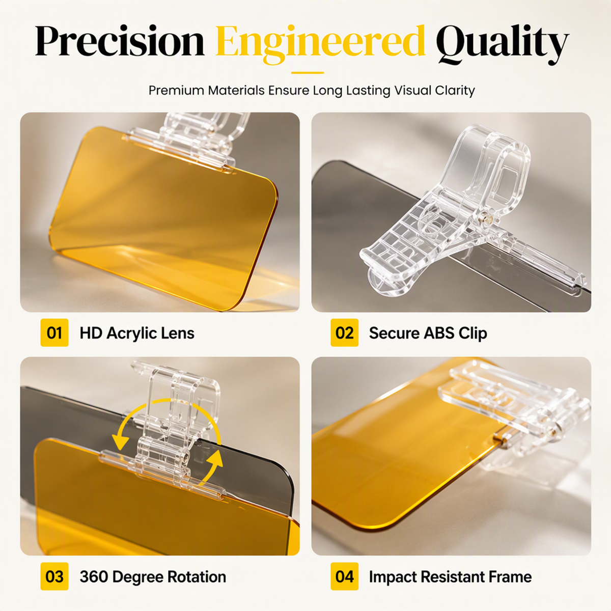 🚗 Universal HD Anti-Glare Car Visor – ☀️Clearer Day & Night Driving🌙