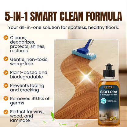 AEXZR® BioFlora 5-in-1 Floor Cleaner 🌿 10-Min Fast Dry & Baby Safe | Prebiotic Formula