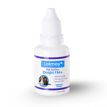 🩺 Vet-Grade Treatment for Mites, Yeast & Bacteria | Stops Itching in 3 Days  | Lotmay® Pet EarPro Drops FM+