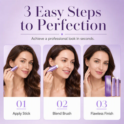 ✨50% OFF 🎨 2-in-1 Color Changing Foundation Stick – Auto Matches Your Skin Tone, Built-In Brush 💄