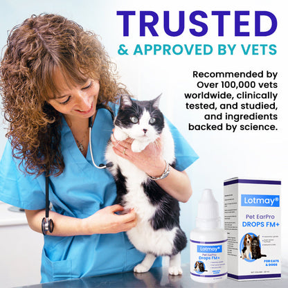 🩺 Vet-Grade Treatment for Mites, Yeast & Bacteria | Stops Itching in 3 Days  | Lotmay® Pet EarPro Drops FM+