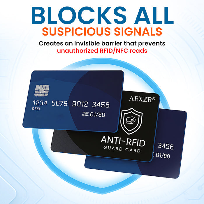 AEXZR® Ultra-Slim Anti-RFID Card 🛡️ Stops Digital Theft | No Batteries Needed