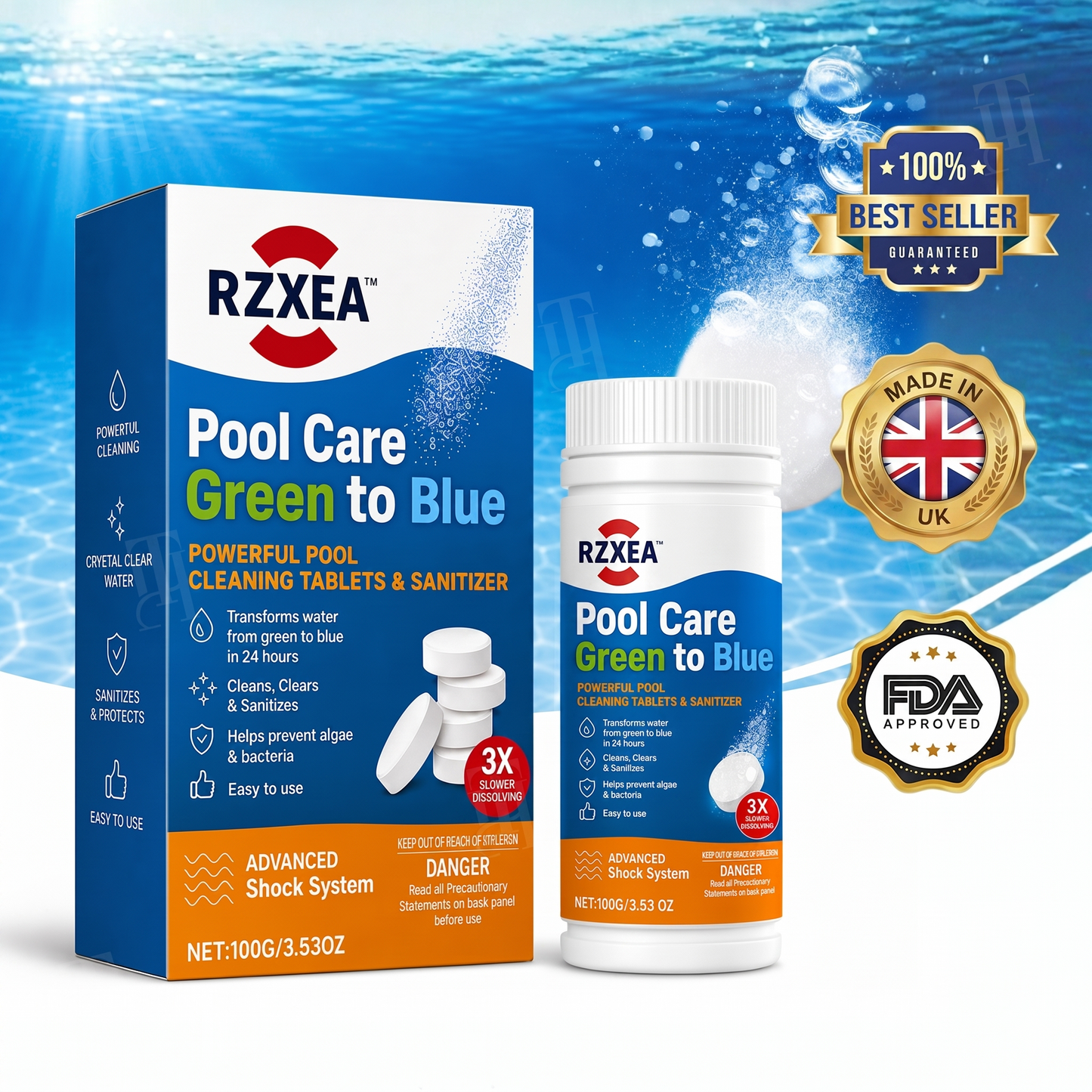 🏆 Official Store | RZXEA™ Pool Care Green to Blue