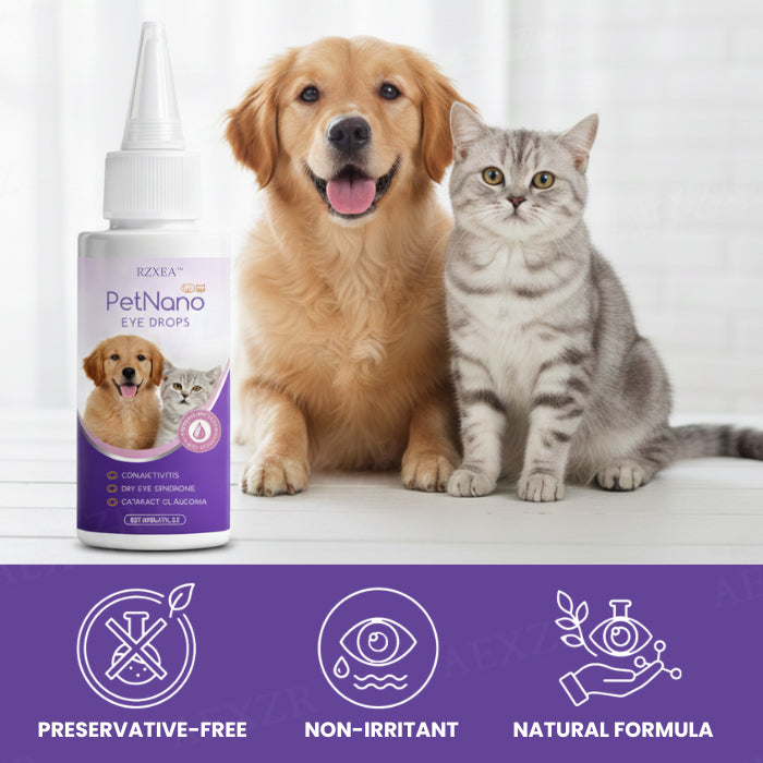 💧 Fast-Acting Tear Stain Remover & Eye Cleaner | RZXEA™ PetNano Eye Drops