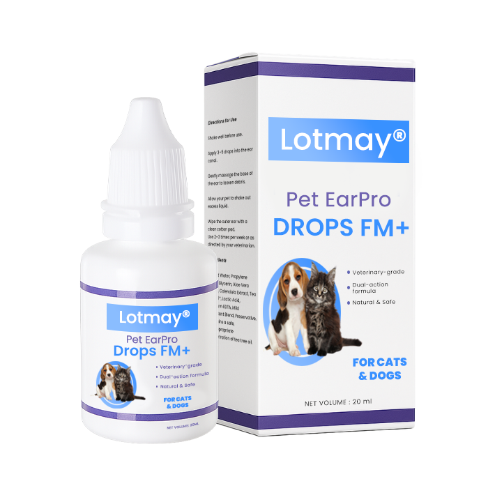 🩺 Vet-Grade Treatment for Mites, Yeast & Bacteria | Stops Itching in 3 Days  | Lotmay® Pet EarPro Drops FM+
