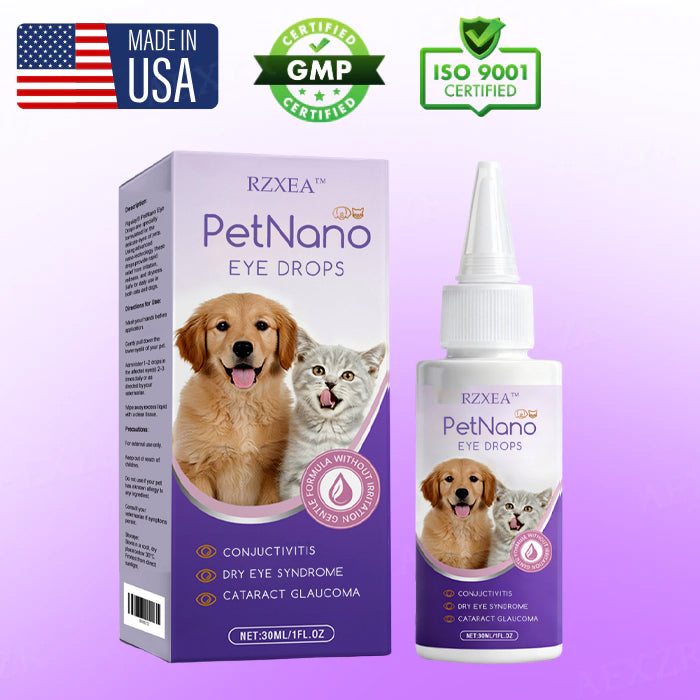 💧 Fast-Acting Tear Stain Remover & Eye Cleaner | RZXEA™ PetNano Eye Drops