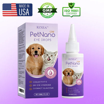 💧 Fast-Acting Tear Stain Remover & Eye Cleaner | RZXEA™ PetNano Eye Drops