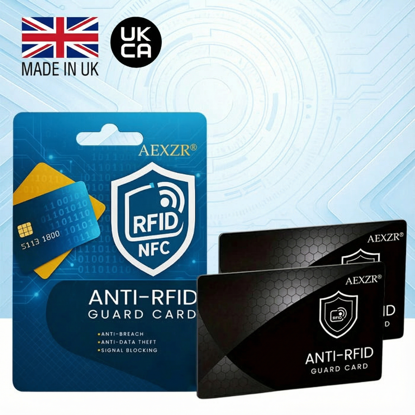 AEXZR® Ultra-Slim Anti-RFID Card 🛡️ Stops Digital Theft | No Batteries Needed