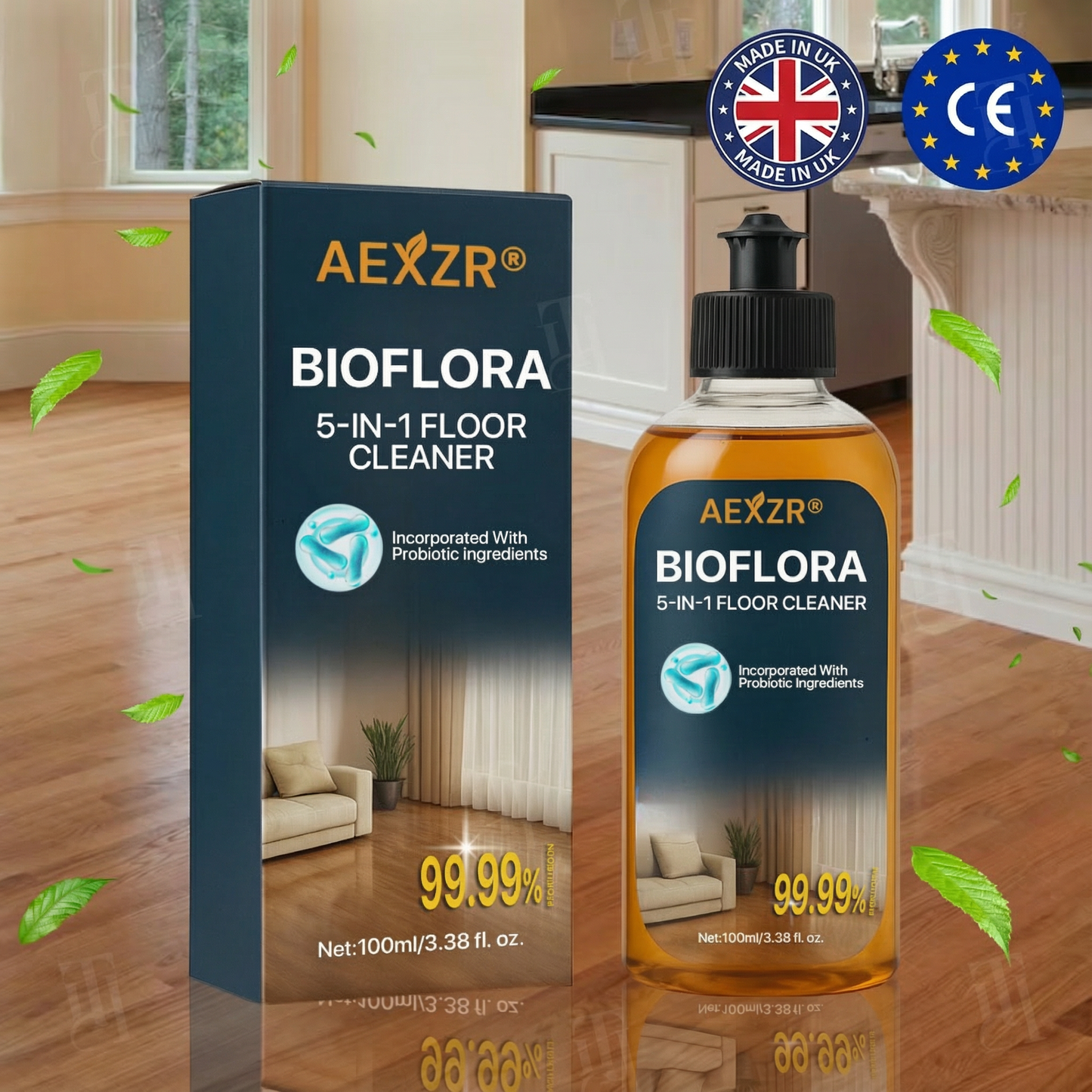 AEXZR® BioFlora 5-in-1 Floor Cleaner 🌿 10-Min Fast Dry & Baby Safe | Prebiotic Formula