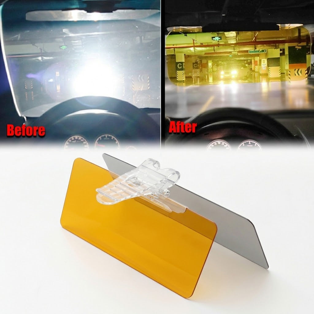 🚗 Universal HD Anti-Glare Car Visor – ☀️Clearer Day & Night Driving🌙
