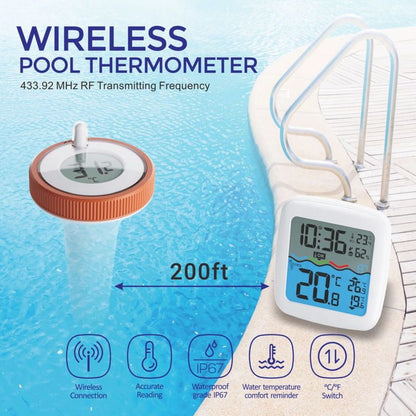 🔥70%Off🔥 RZXEA™  Digital Thermometer Wireless Pool Thermometer Floating Easy-To-Read